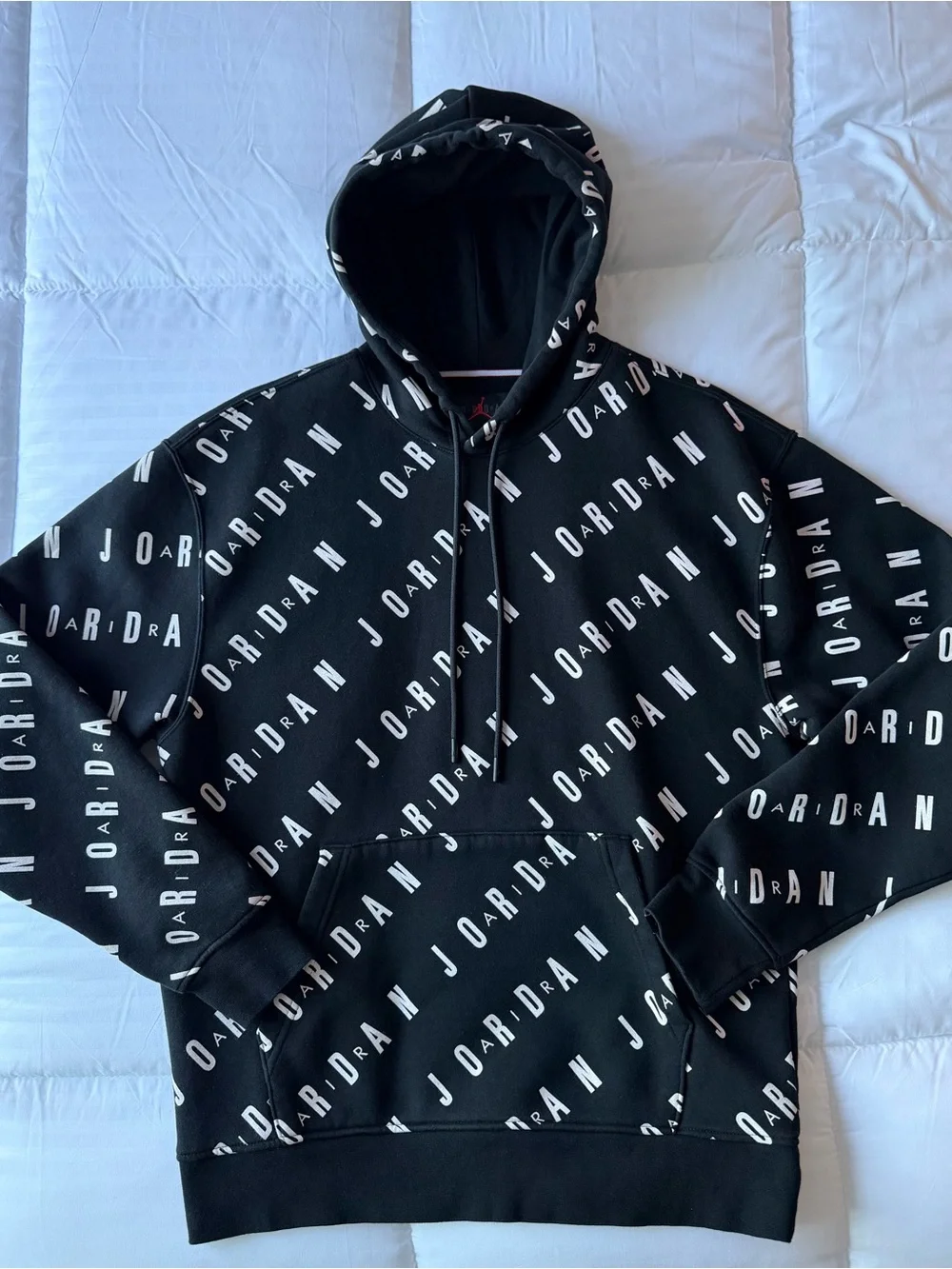 Jordan Black Allover Logo Pullover Hoodie